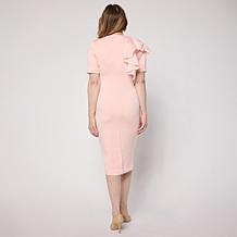 "As Is" Mark & James by Badgley Mischka Side Ruching Short-Sleeve M...