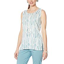"As Is" MarlaWynne Brushstroke Print Sweater Knit Tank