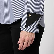 "As Is" MarlaWynne Cotton Poplin Double-Detail Shirt