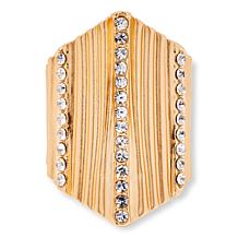 "As Is" MarlaWynne Pavé Crystal Brushed Finish Hexagon Ring