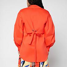 "As Is" Megan Renee Grommet Button Down Poplin Top