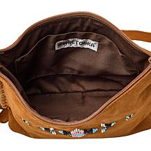"As Is" Minnetonka Nizhoni Hand-Beaded Suede Handbag