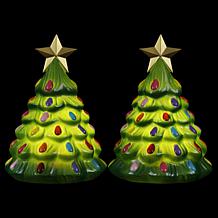 "As Is" Mr. Christmas 12" Pearlized Shatterproof Trees 2-Pack