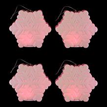 "As Is" Mr. Christmas Blow Mold Lit Snowflake Ornament Set of 4