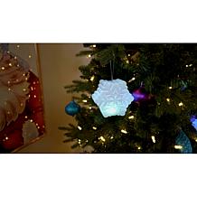 "As Is" Mr. Christmas Blow Mold Lit Snowflake Ornament Set of 4