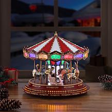 "As Is" Mr. Christmas Marquee Deluxe Carousel with LED Lights