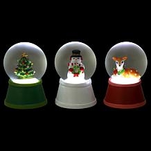 "As Is" Mr. Christmas Set of 3 Nostalgic LED Snow Globes