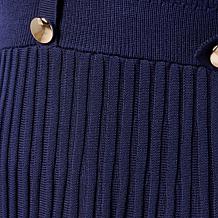 "As Is" Nina Leonard 3/4-Sleeve Fit-and-Flare Sweater Dress