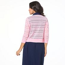 "As Is" Nina Leonard 3/4-Sleeve Solid Sheer Bolero