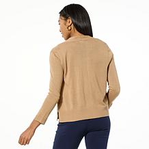 "As Is" Nina Leonard 3/4-Sleeve Sweater Knit Bolero