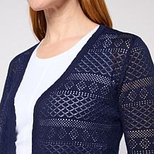 "As Is" Nina Leonard 3/4 Sleeve Sweater Knit Bolero Top