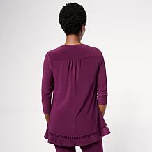 "As Is" Nina Leonard 3/4 Sleeve V Neck Tunic