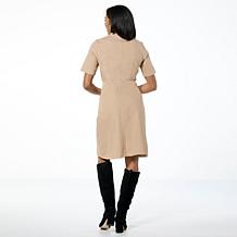 "As Is" Nina Leonard Button Front Denim Dress