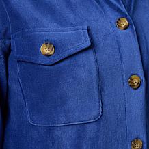 "As Is" Nina Leonard Corduroy Collared Shirt