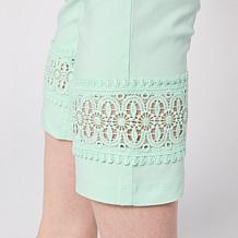 "As Is" Nina Leonard Cropped Pant with Inset Lace