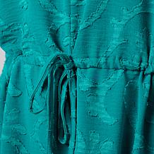 "As Is" Nina Leonard Long Balloon Sleeve V-Neck Dress