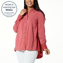 "As Is" Nina Leonard Long Sleeve Collared Front Shirt