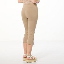 "As Is" Nina Leonard Millennium Crop Pant with Crystal Button Detail