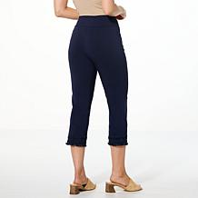 "As Is" Nina Leonard Millennium Crop Pant with Fringe Hem