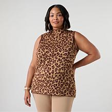 "As Is" Nina Leonard Mock Neck Sweater Tank