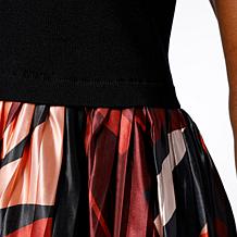 "As Is" Nina Leonard Ribbed Knit Sleeveless Mock-Neck Midi Dress