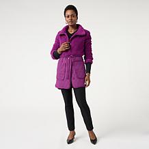 "As Is" Nina Leonard Sherpa Quilted Drawstring Jacket