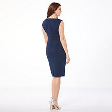 "As Is" Nina Leonard Sleeveless High Tech Crepe Dress
