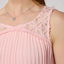 "As Is" Nina Leonard Sleeveless Pleated Chiffon Top