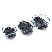 "As Is" Ninja Crispi 5-in-1 Glass Air Fryer with 3 Containers