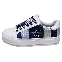 "As Is" Officially Licensed NFL Lace-Up Sparkle Sneaker by Cuce Shoes