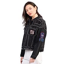 "As Is" Officially Licensed NFL Women's Denim Studded Jacket by Gll...