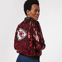"As Is" Officially Licensed NFL Women's Sequin Jacket by Cuce - Chiefs