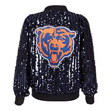 "As Is" Officially Licensed NFL Women's Sequin Jacket by Cuce - Bears