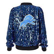"As Is" Officially Licensed NFL Women's Sequin Jacket by Cuce - Lions