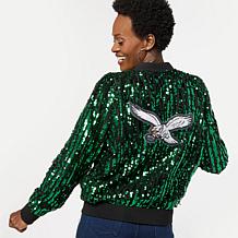 "As Is" Officially Licensed NFL Women's Sequin Jacket by Cuce - Eagles