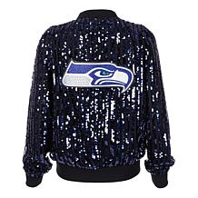 "As Is" Officially Licensed NFL Women's Sequin Jacket by Cuce - Sea...