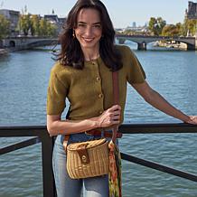 "As Is" Patricia Nash Duronia Basket Crossbody Bag with Scarf