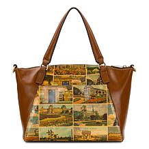 "As Is" Patricia Nash Florine Tote w/Top Handles & Detachable Cross...