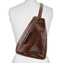 "As Is" Patricia Nash IVA Nell Leather Sling with Braided Detail