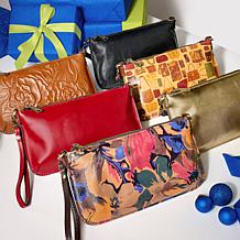 "As Is" Patricia Nash Laurina Leather Crossbody with Wristlet Strap