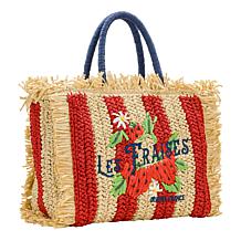 "As Is" Patricia Nash Les Fraises Woven Tote with Adjustable Strap