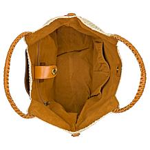 "As Is" Patricia Nash Marguerite Woven Tote with Pom Pom Tassel