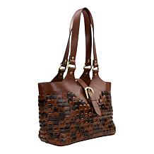 "As Is" Patricia Nash Pitassi Woven Leather Tote