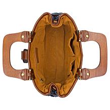 "As Is" Patricia Nash Sansia Woven Straw Satchel - Denim