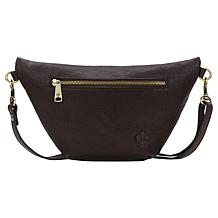 "As Is" Patricia Nash Tinchi Leather Feather-Accented Convertible B...