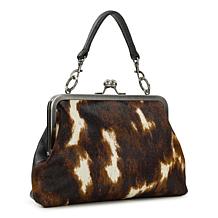 "As Is" Patricia Nash Vione Cavalino Haircalf Leather Frame Bag