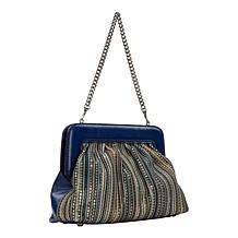 "As Is" Patricia Nash Zelia Sequin Fabric & Leather Frame Clutch