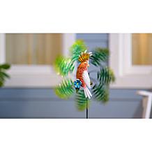 "As Is" Plow and Hearth 43" Tropical Leaves Wind Spinner