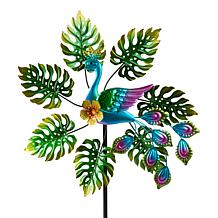 "As Is" Plow and Hearth 43" Tropical Leaves Wind Spinner