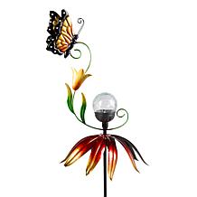 "As Is" Plow & Hearth 48" Lit Solar Wind Spinner with Crackle Ball
